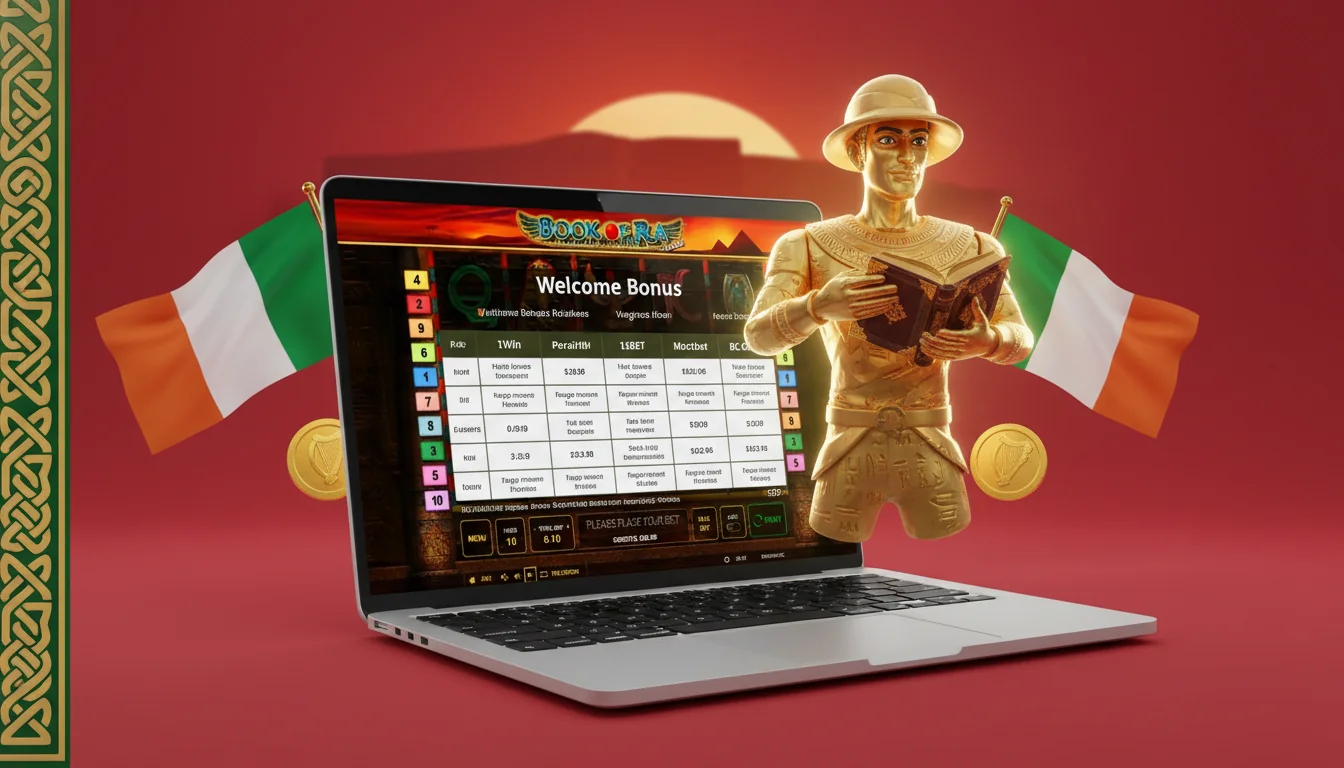 Promo code entry field in an Irish casino cashier with Book of Ra bonus banner and wagering progress bar