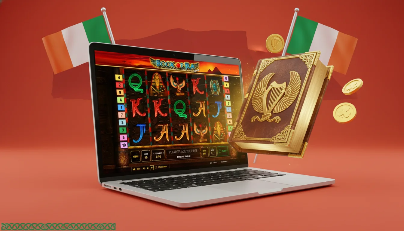 Book Of Ra autoplay configuration panel showing spin batch size, single-win cap and loss-limit fields next to the gamble screen with red and